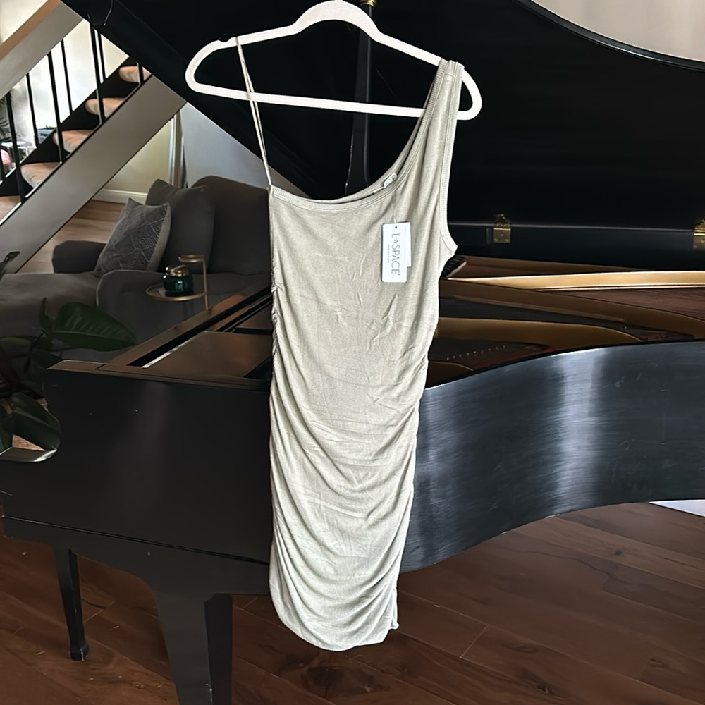 L’space kaki green mini dress